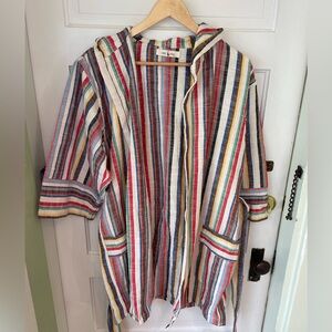 Oddbird new Limited edition hooded rainbow linen robe - S/M